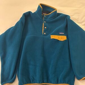 Patagonia Men's Synchilla Fleece T Snap Pullover in Blue Teal
